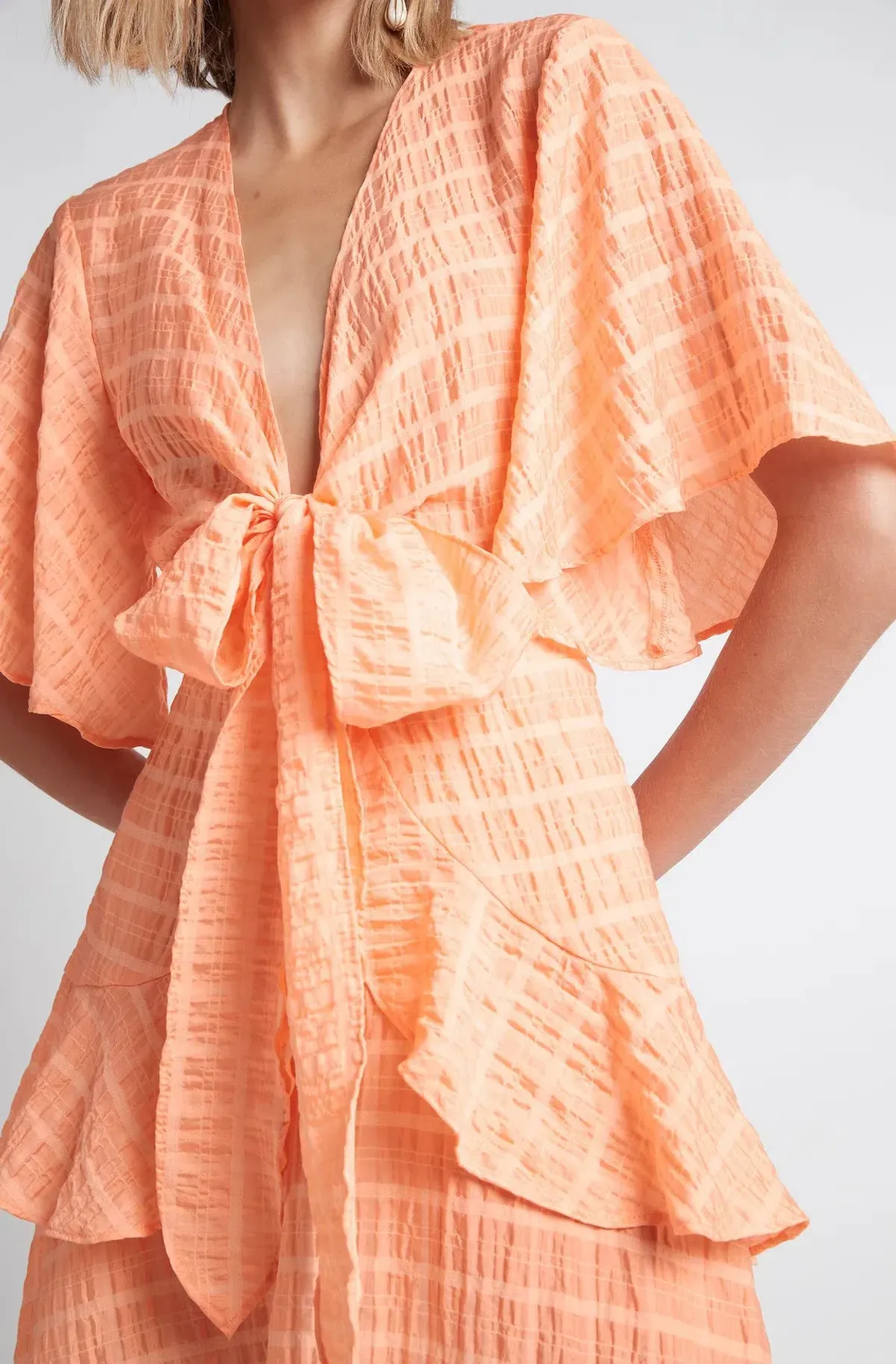 Sheike Tea Party Mini Dress Orange Size AU 8 - Image 3