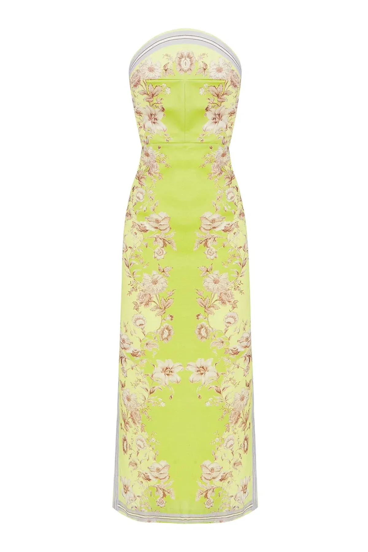 Alemais Marlow Bodice Strapless Dress Yellow Size 10 - Image 3