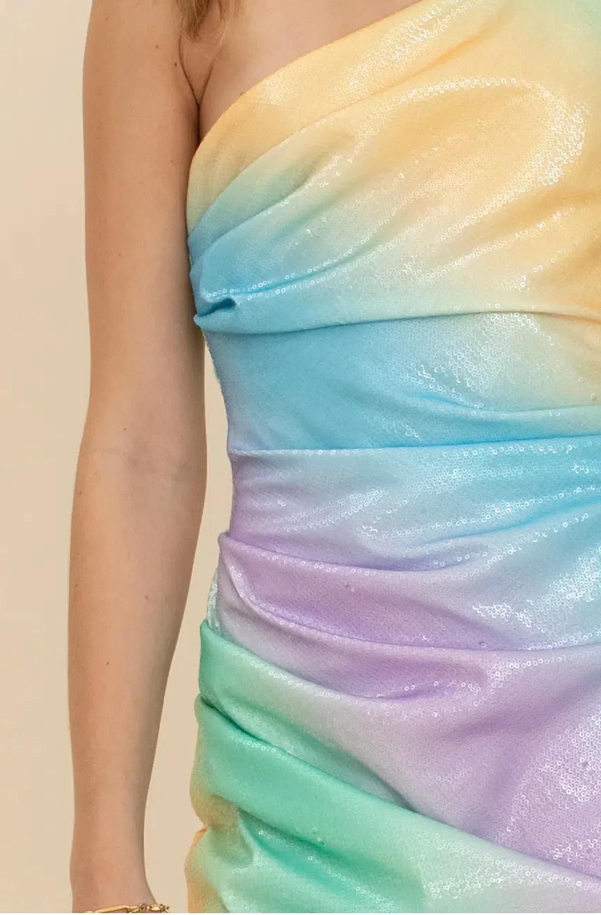 Suboo Ombre One Shoulder Split Mini Dress Multi Size XS / Au 6  - Image 4