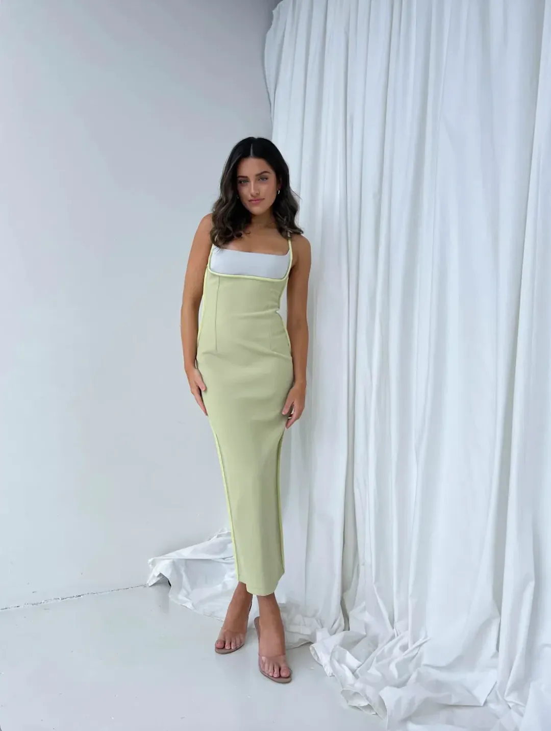 Paris Georgia Florian Dress Green Size AU 8 for rent on The Volte - main image