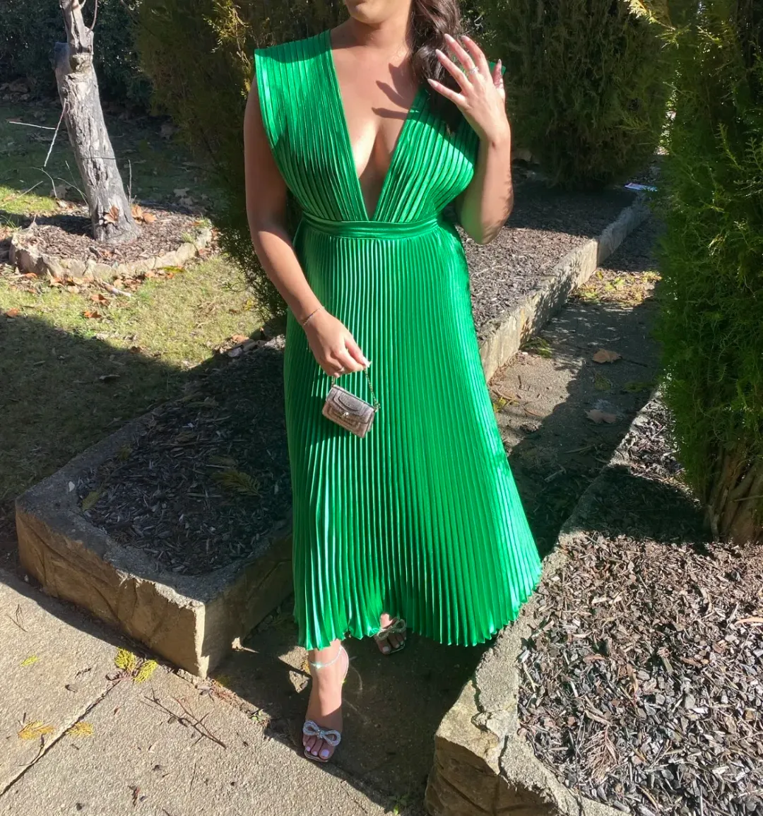 L’idee Gala Gown Bright Green Size 10 for rent on The Volte - main image