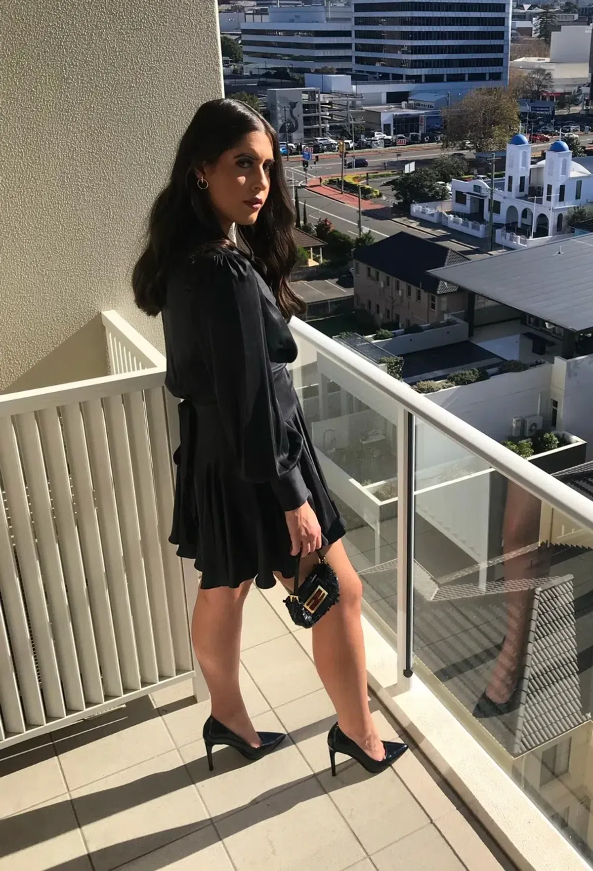 Zimmerman Silk Wrap Mini Dress Black Size 2/AU 12 - Image 3