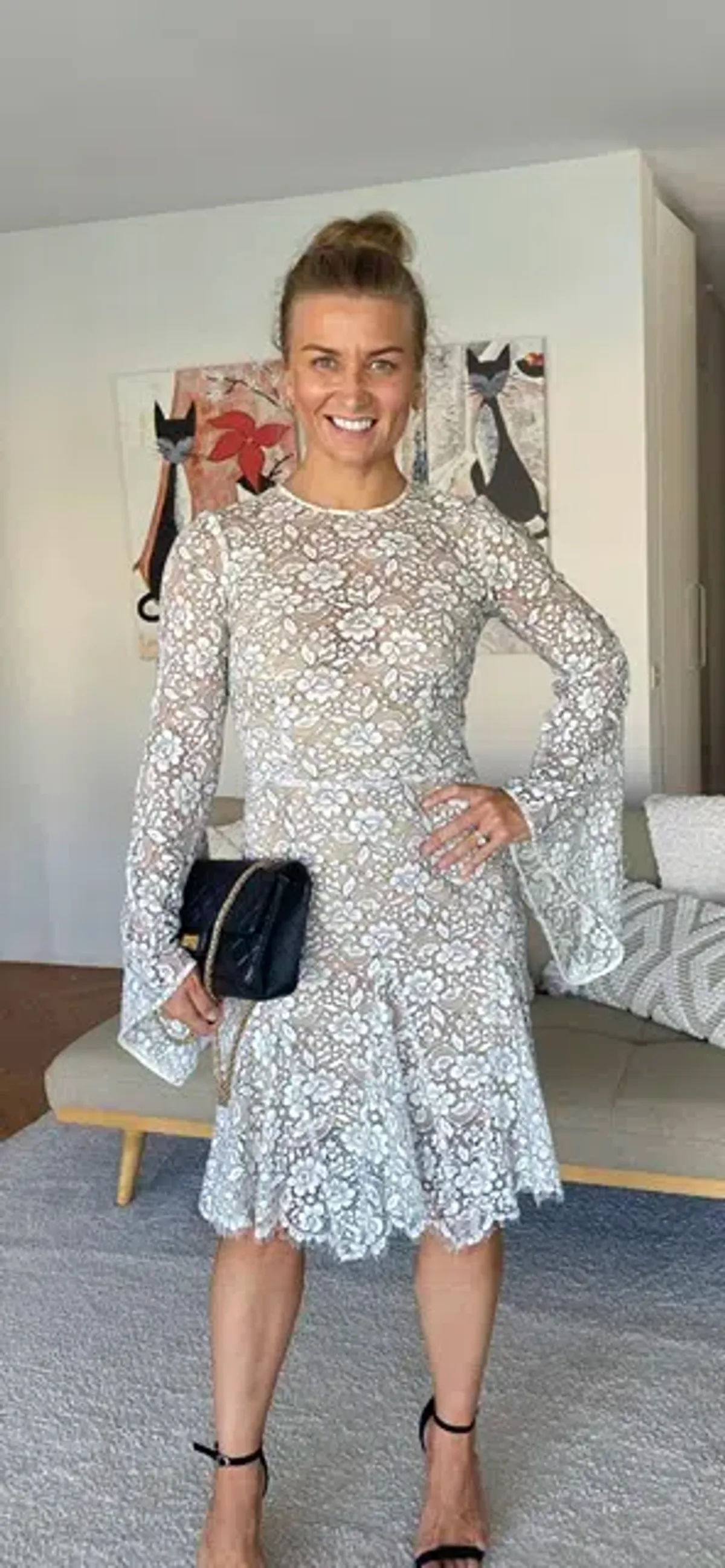 Yeojin Bae Cord Lace Mannon Midi Dress White Size 10 - Image 2