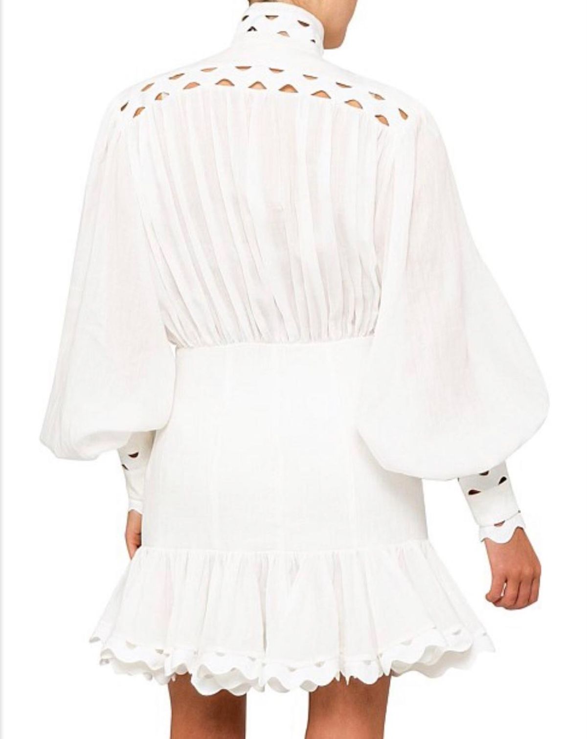 Zimmermann Ninety Six Wave Short Dress White Size 8 - Image 3