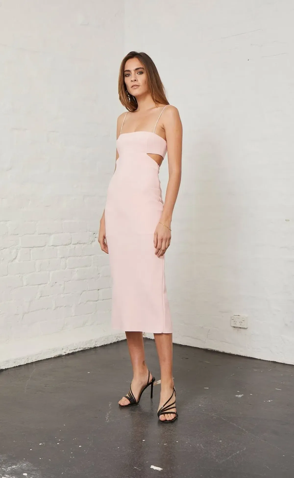 Bec and Bridge Elle Cut Out Midi Dress Pink Size 8  - Image 2