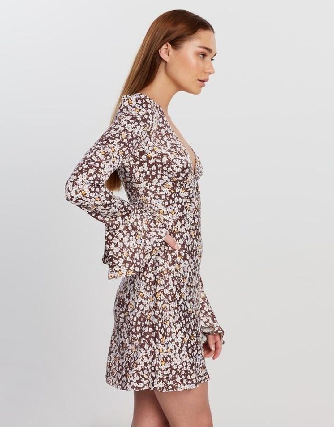 Shona Joy Frill Cuff Bias Mini Dress Size 6  for rent on The Volte - main image