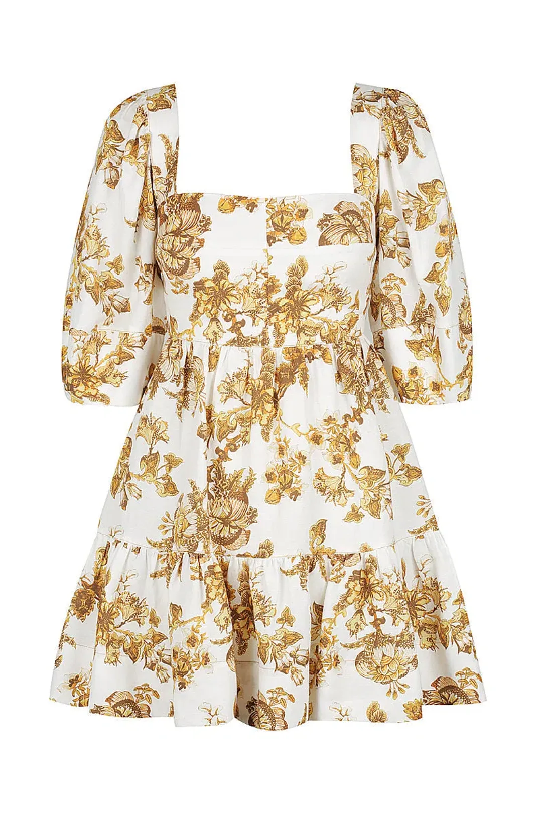 Shona Joy Bella Linen Open Back Mini Dress Print Size 10 for rent on The Volte - main image