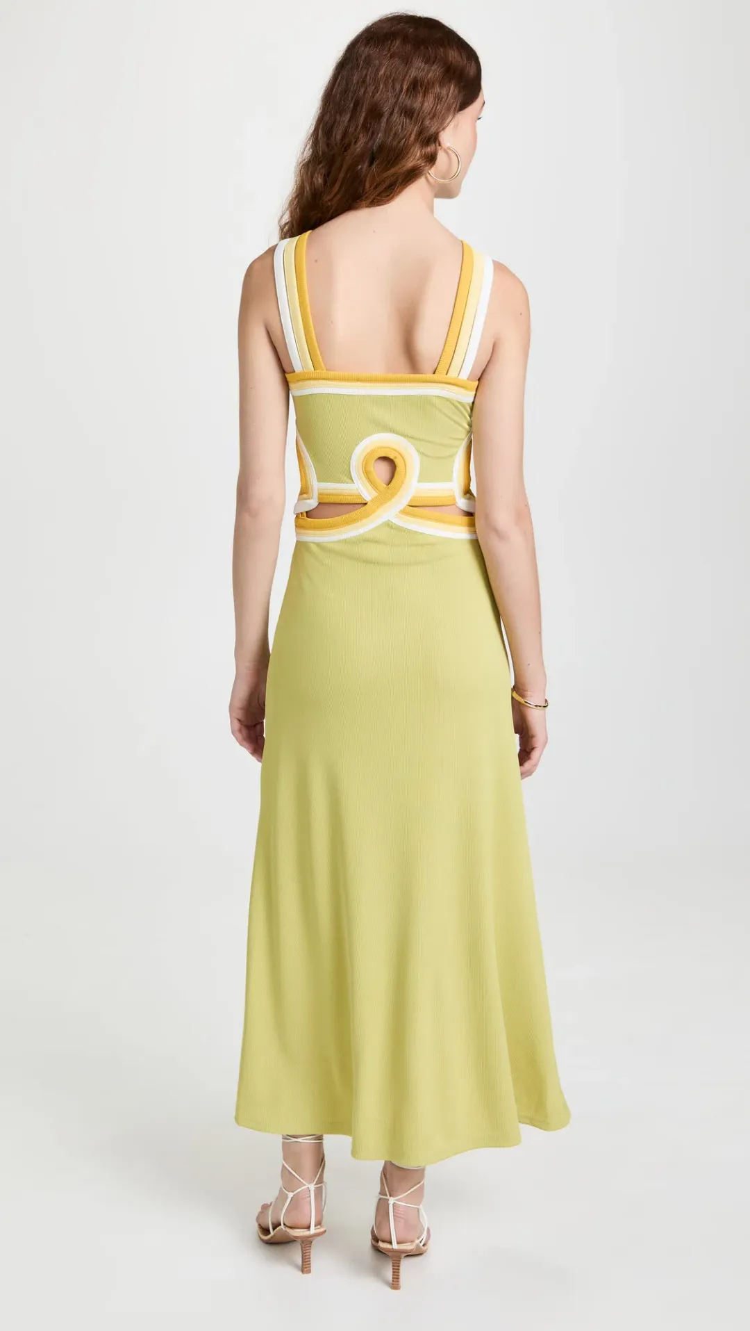 Christopher Esber Looped Verner Bind Dress Green Multi Size 8 for rent on The Volte - main image