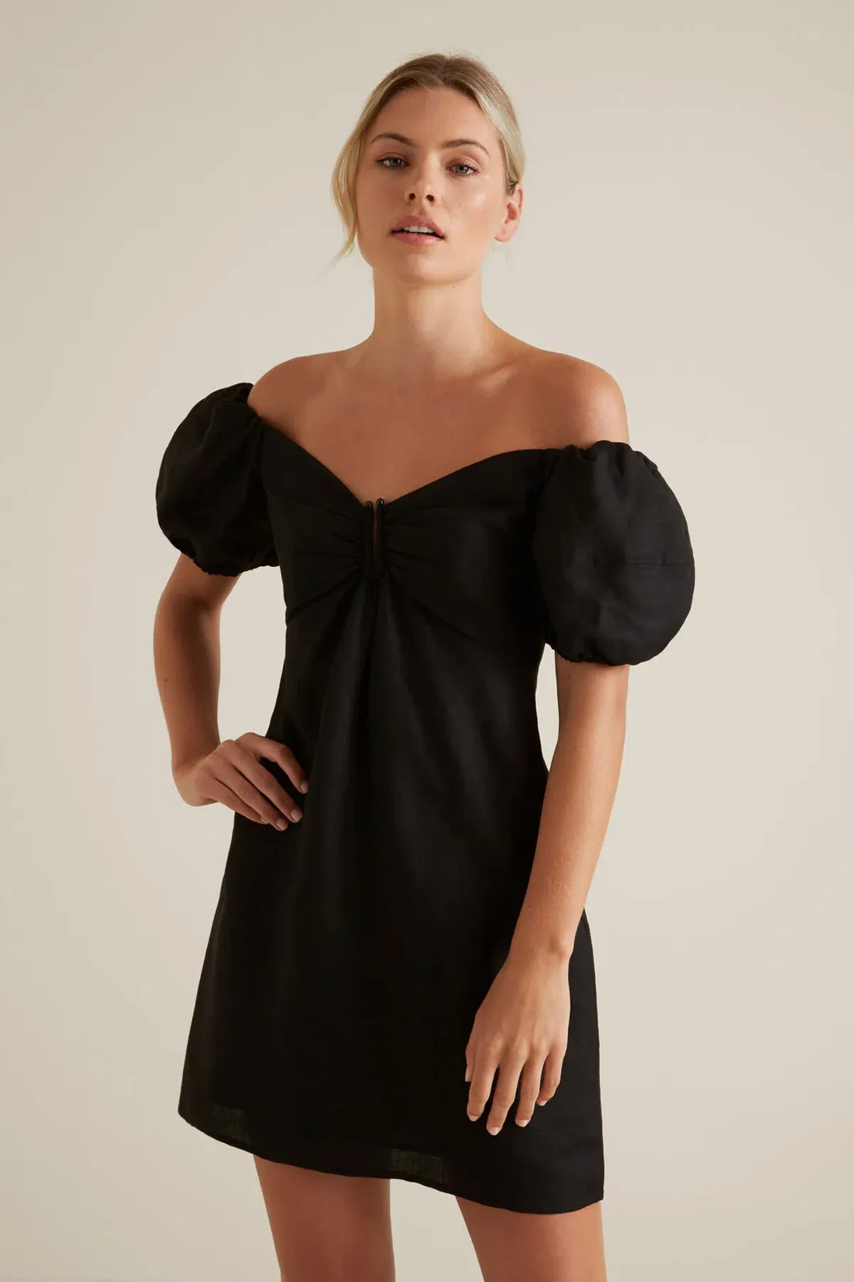 Seed Heritage Off Shoulder Mini Dress Black Size 14 - Image 2