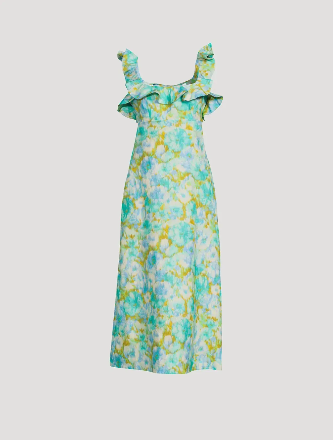 Zimmermann High Tide Frill Midi Dress Floral Size 0/AU 8 for rent on The Volte - main image