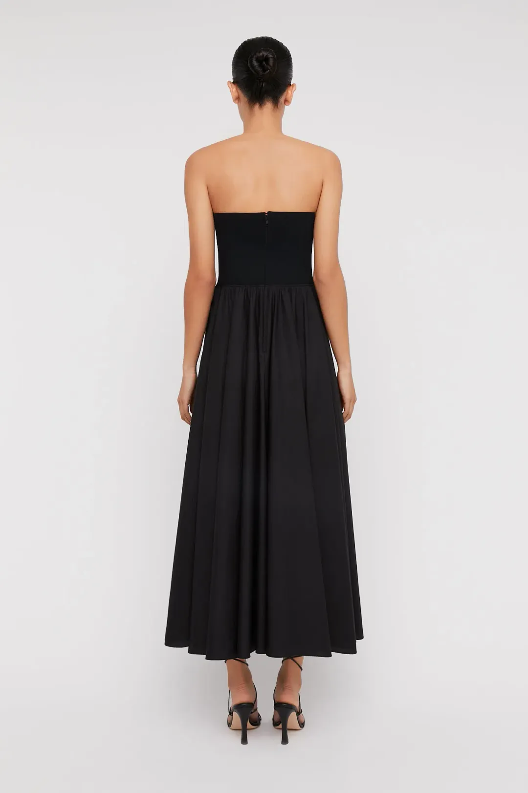 Scanlan Theodore Crepe Knit Cotton Strapless Dress Black Size 8  for rent on The Volte - main image
