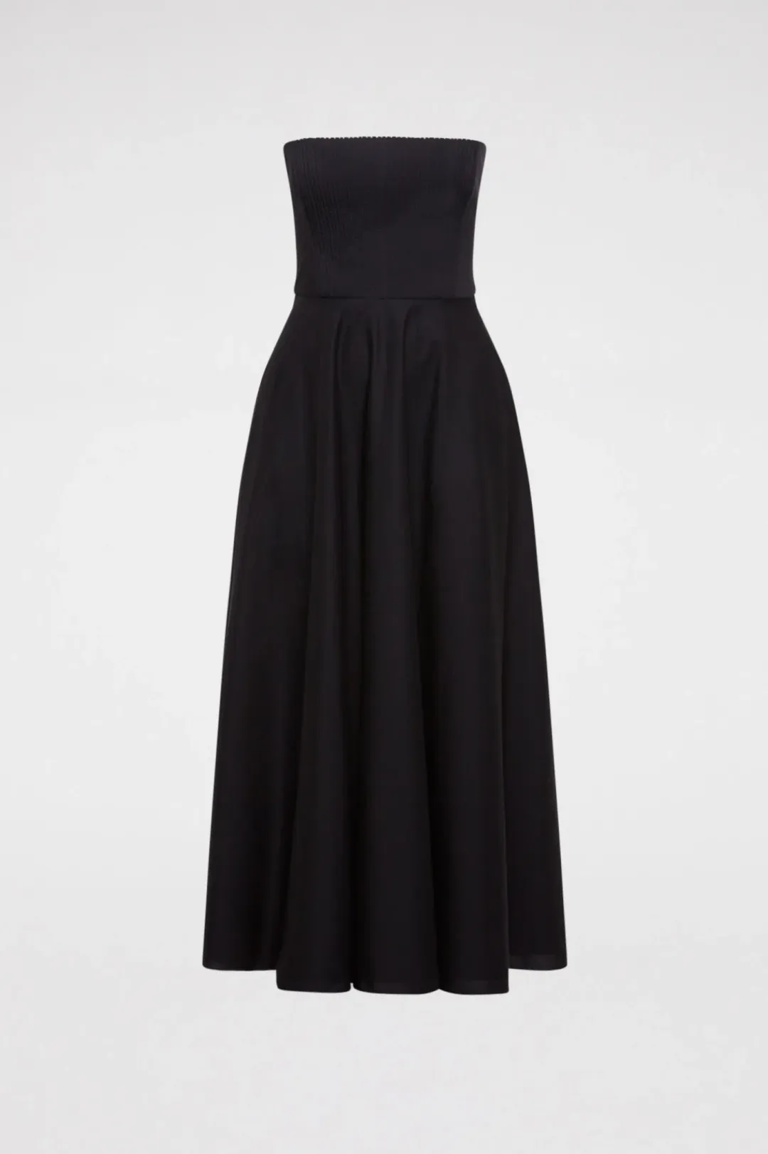 Scanlan Theodore Crepe Knit Cotton Strapless Dress Black Size 8  for rent on The Volte - main image