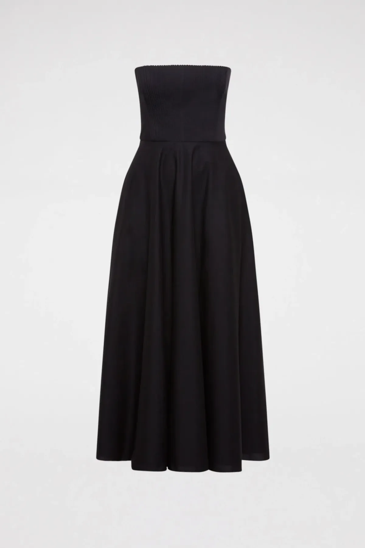 Scanlan Theodore Crepe Knit Cotton Strapless Dress Black Size 8  - Image 3