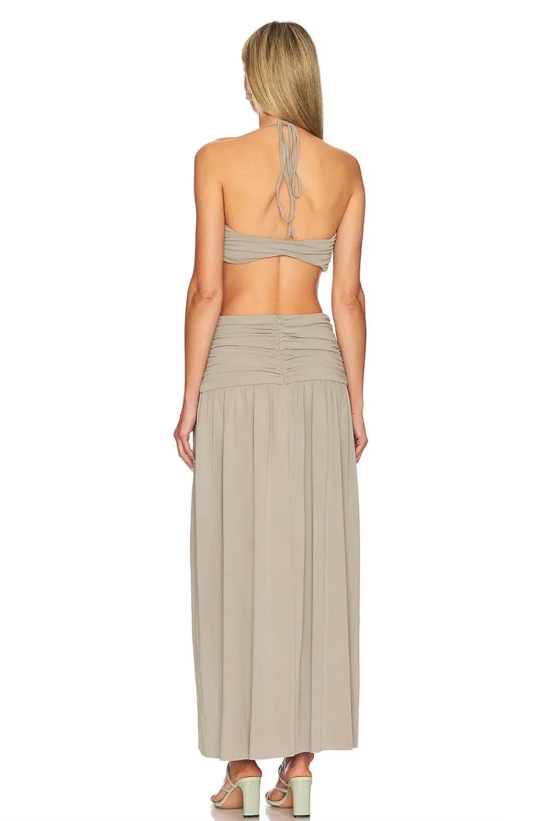 Bec & Bridge Adaline Cut Out Maxi Dress Taupe Size 10 for rent on The Volte - main image