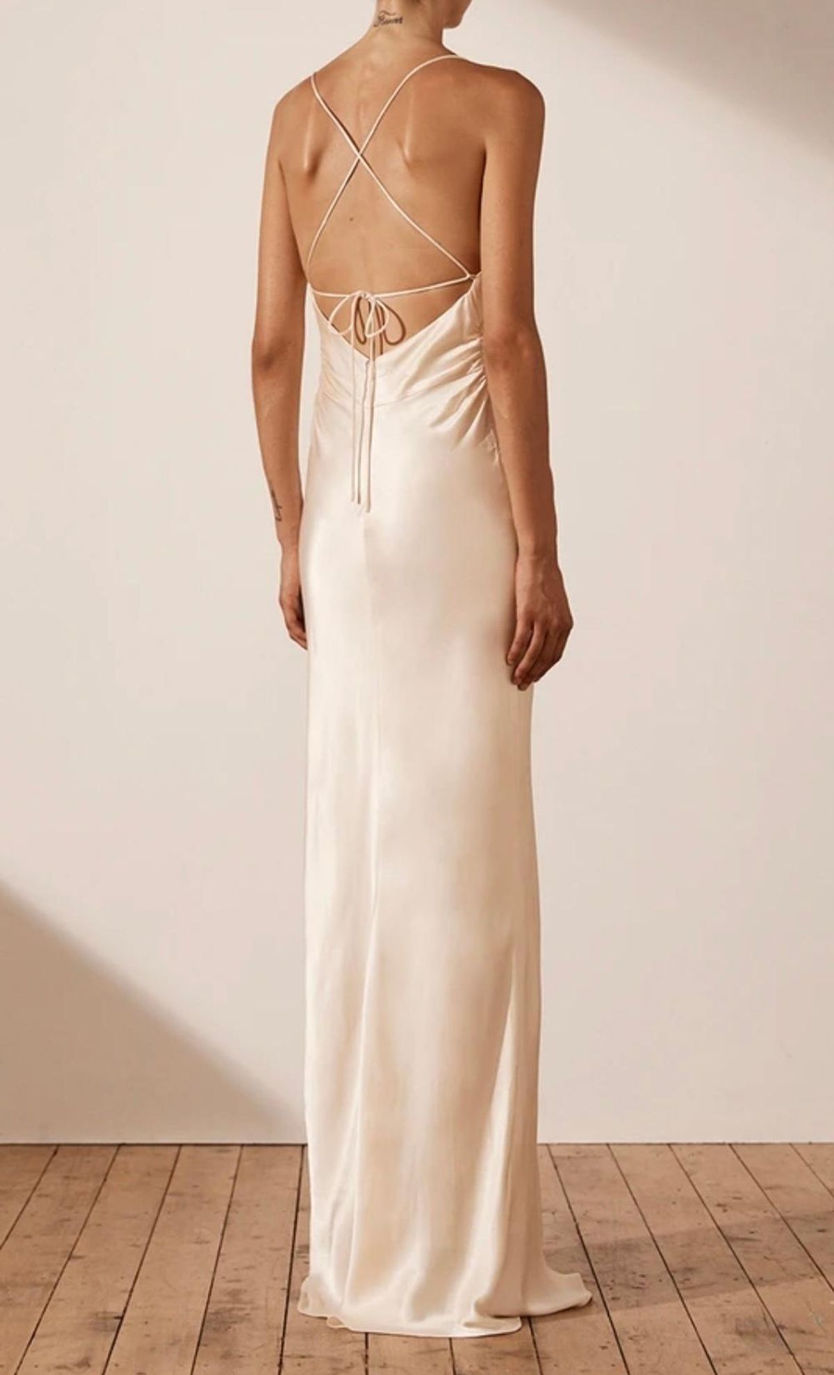Shona Joy La Lune Lace Back Maxi Dress Cream Size 6 - Image 3