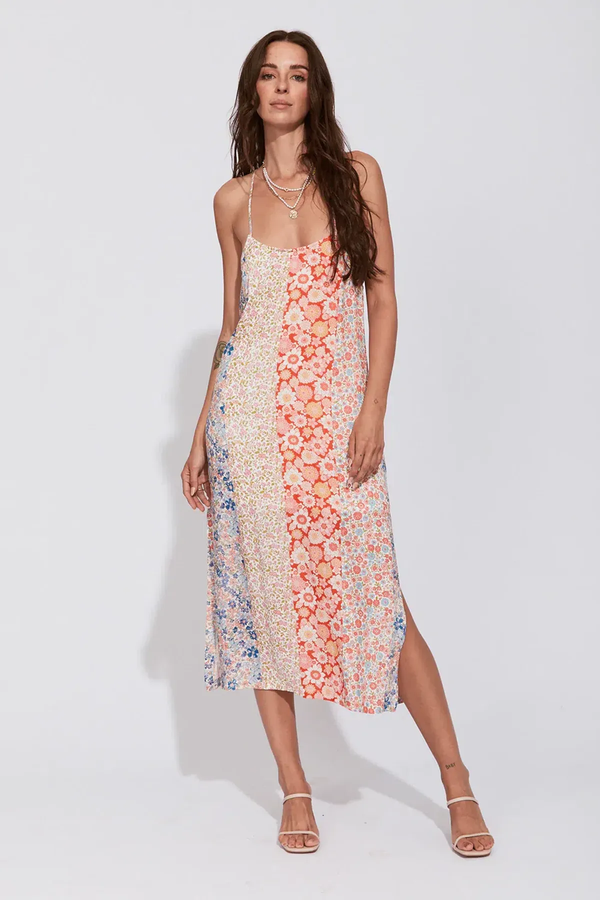 Arnhem Clothing Aurora Strappy Midi Dress Floral Multi Size 10 - Image 1