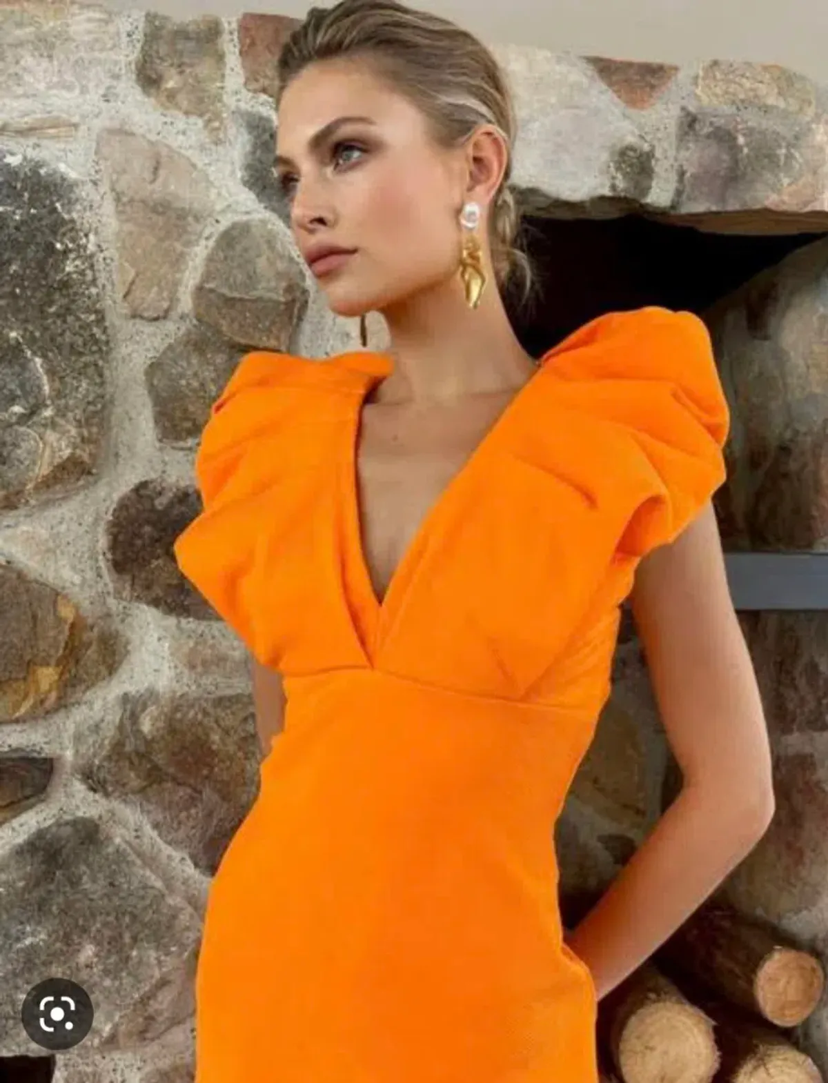 Sheike Charlize Midi Dress Orange Size 6 - Image 2