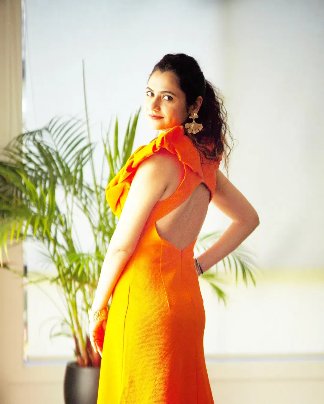 Sheike Charlize Midi Dress Orange Size 6 for rent on The Volte - main image