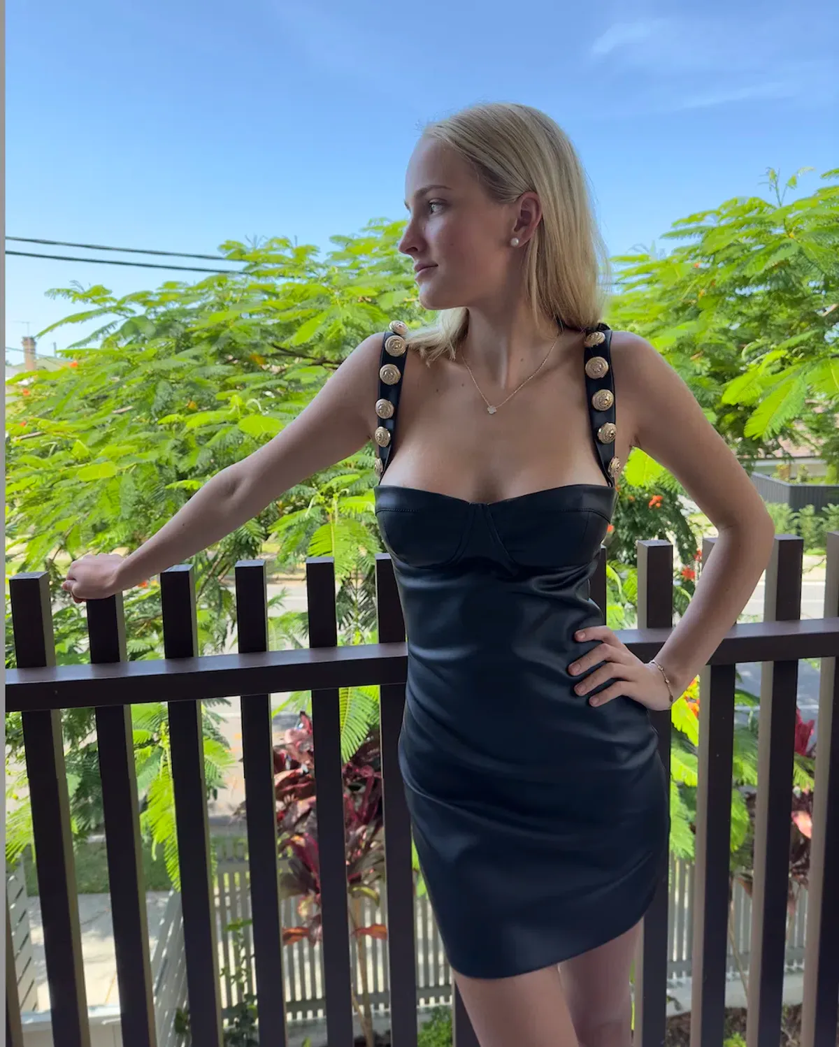 The Dolls House Gigi Mini Dress in Leather Black Size XS / Au 6 - Image 8