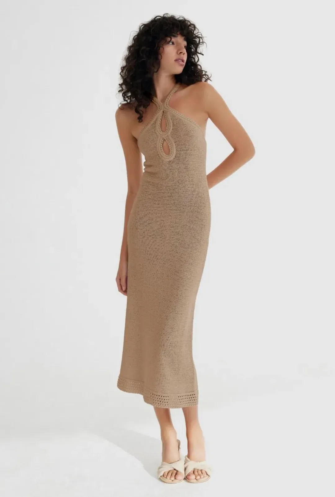 Significant Other Saoirse Midi Dress Biscuit Size 6 for rent on The Volte - main image