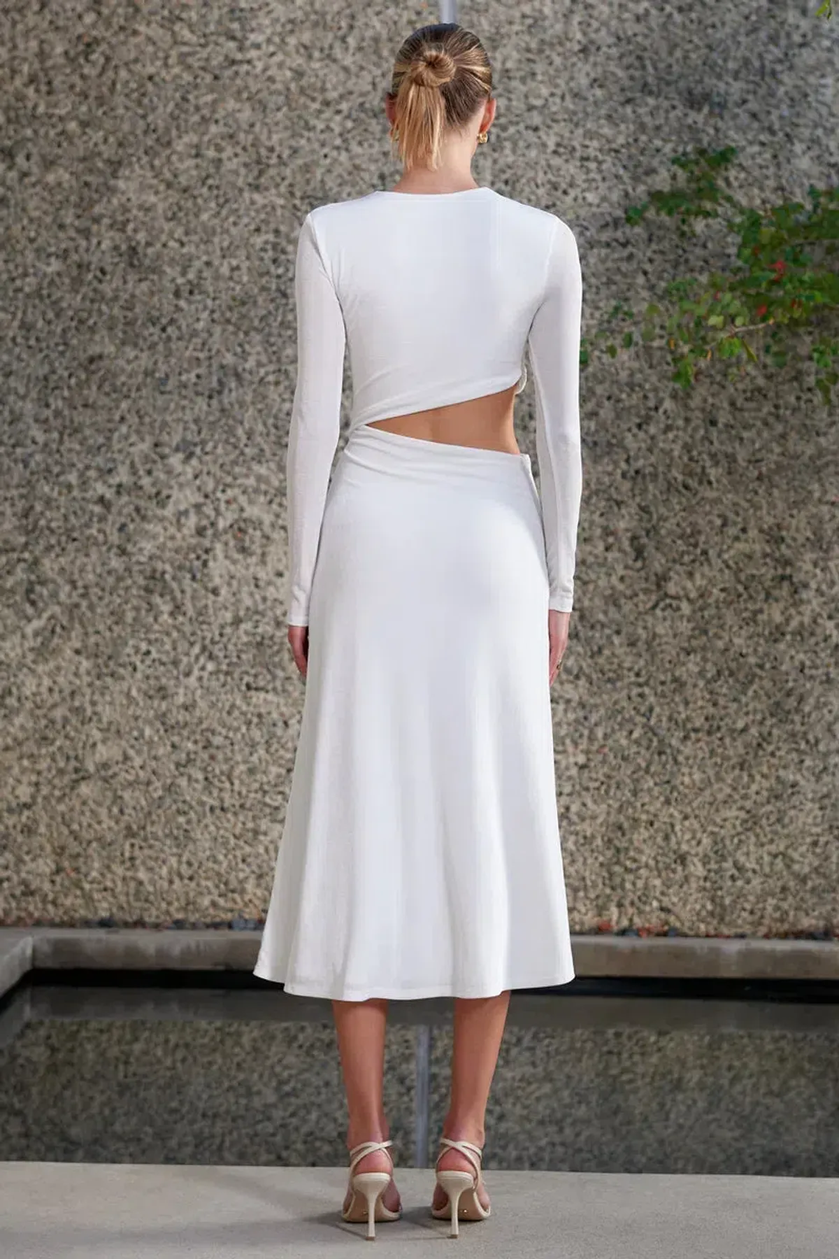 MISHA Arma Slinky Midi Dress White Size 6/XS - Image 2