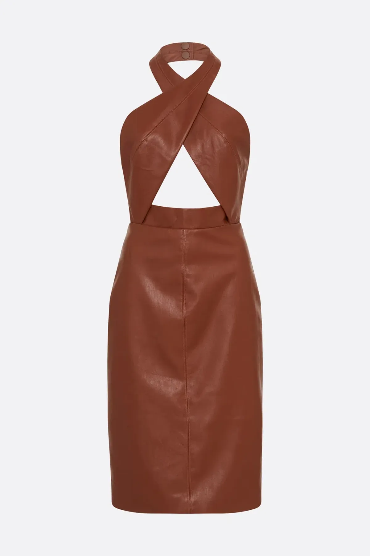 Manning Cartell Ginger Snaps Halter Midi Dress Dark Brown Size 6 / XS - Image 4