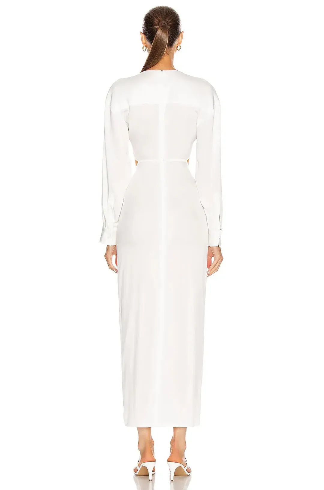 Christopher Esber Ruched Disconnect Dress White Size 6 for rent on The Volte - main image