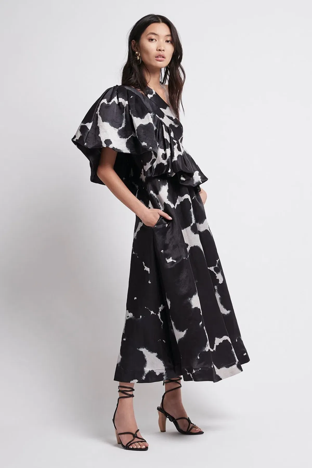 Aje Oxidised One Shoulder Gown Print Size 8  - Image 1
