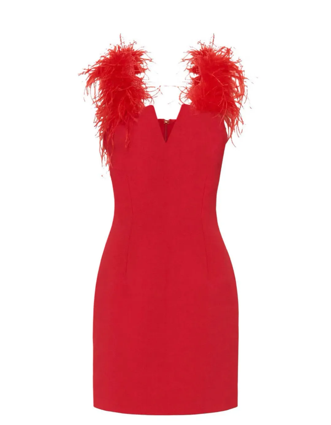 Rebecca Vallance Scarlett Feather Mini Dress Red Size 4 for rent on The Volte - main image