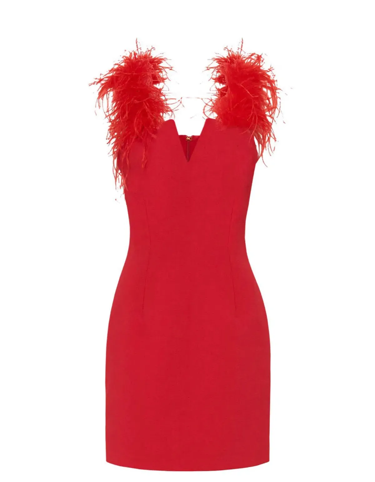 Rebecca Vallance Scarlett Feather Mini Dress Red Size 4 - Image 5