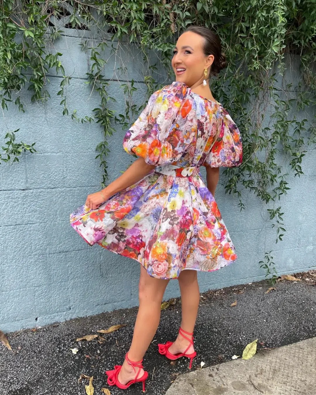 Zimmermann Prima Balloon Sleeve Mini Dress Floral Size 0 / Aus 6-8 for rent on The Volte - main image