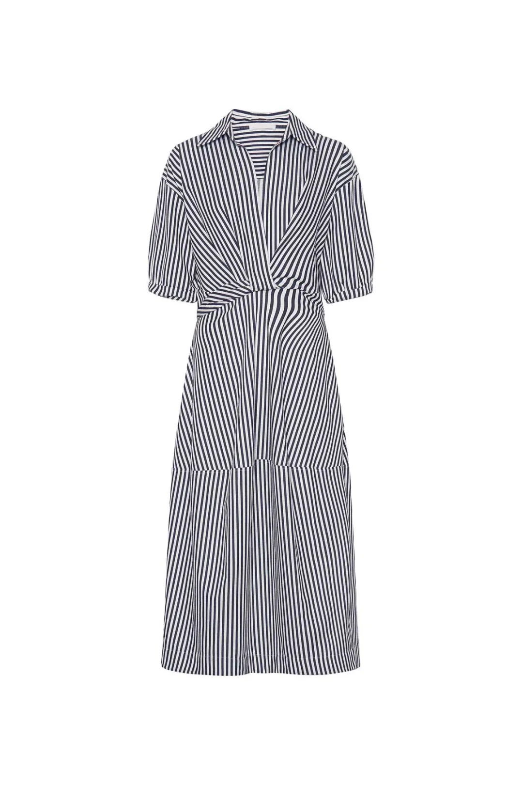 Camilla and Mark Flynn Cocoon Dress in Navy/White Stripe Size 14 for rent on The Volte - main image
