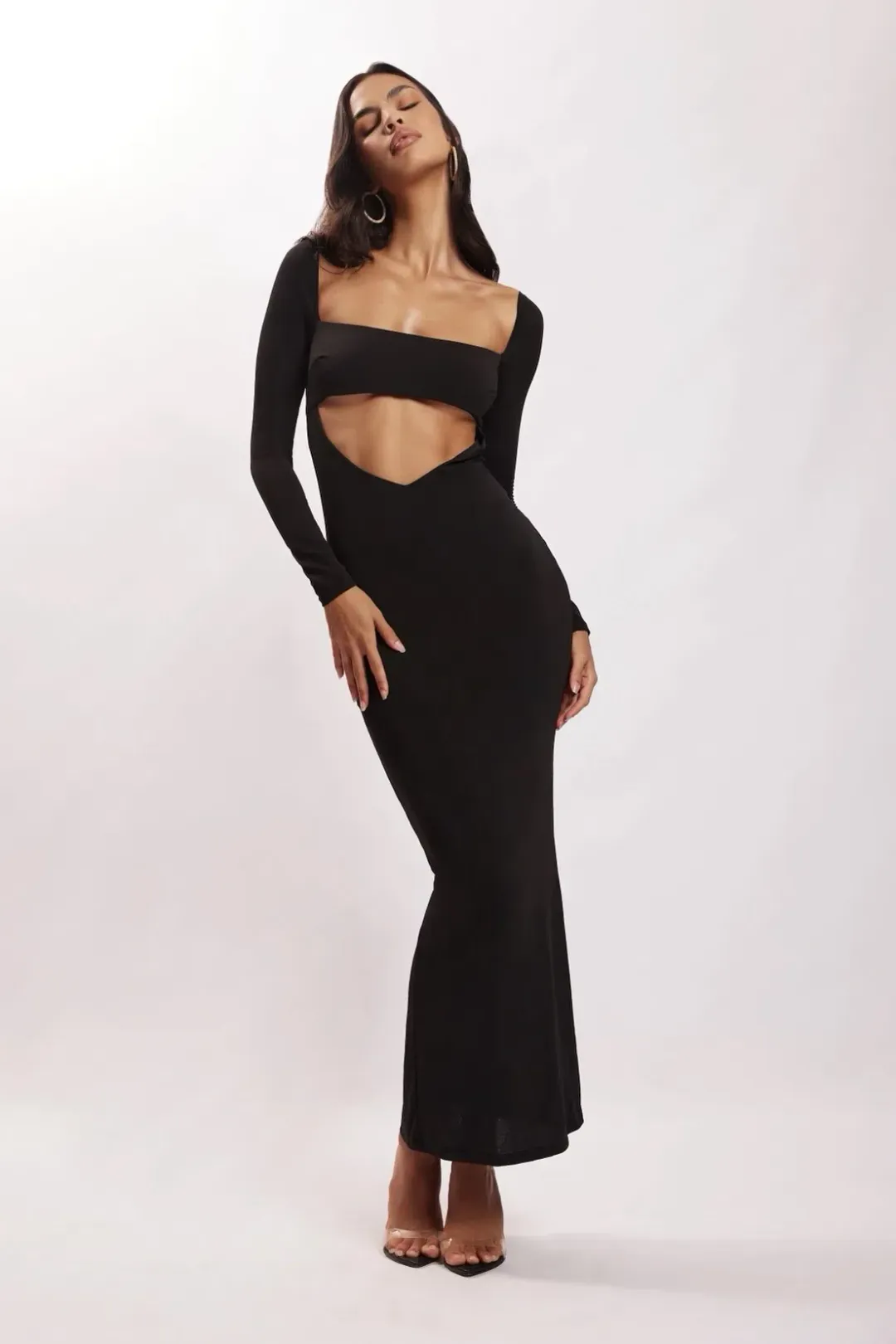 Meshki Ashleigh Cut Out Bandeau Maxi Dress Black Size S / Au 8 for rent on The Volte - main image