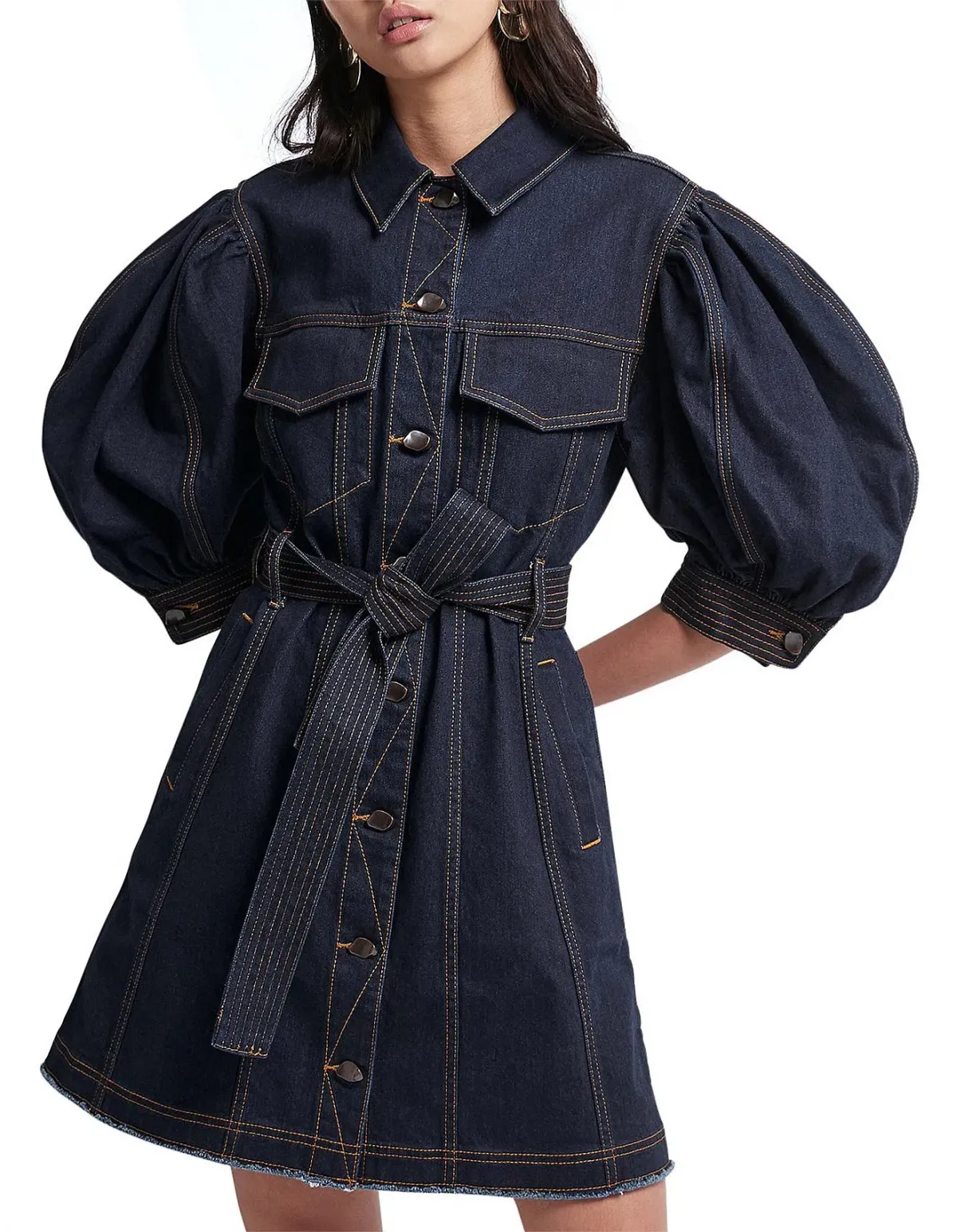 Aje Tori Denim Mini Dress Blue Size 14 - Image 3