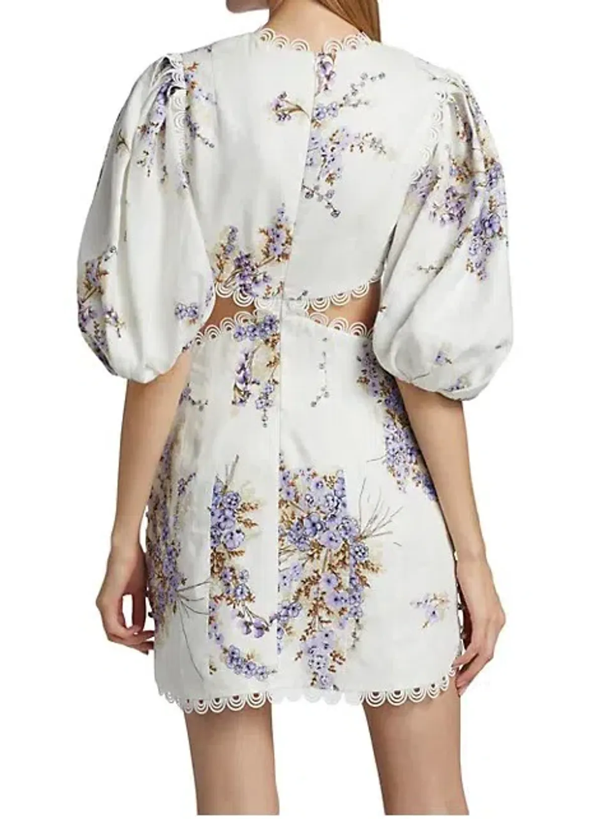 Zimmermann Jude Cut Out Mini Dress Floral Size 2/ Au 12 - Image 3