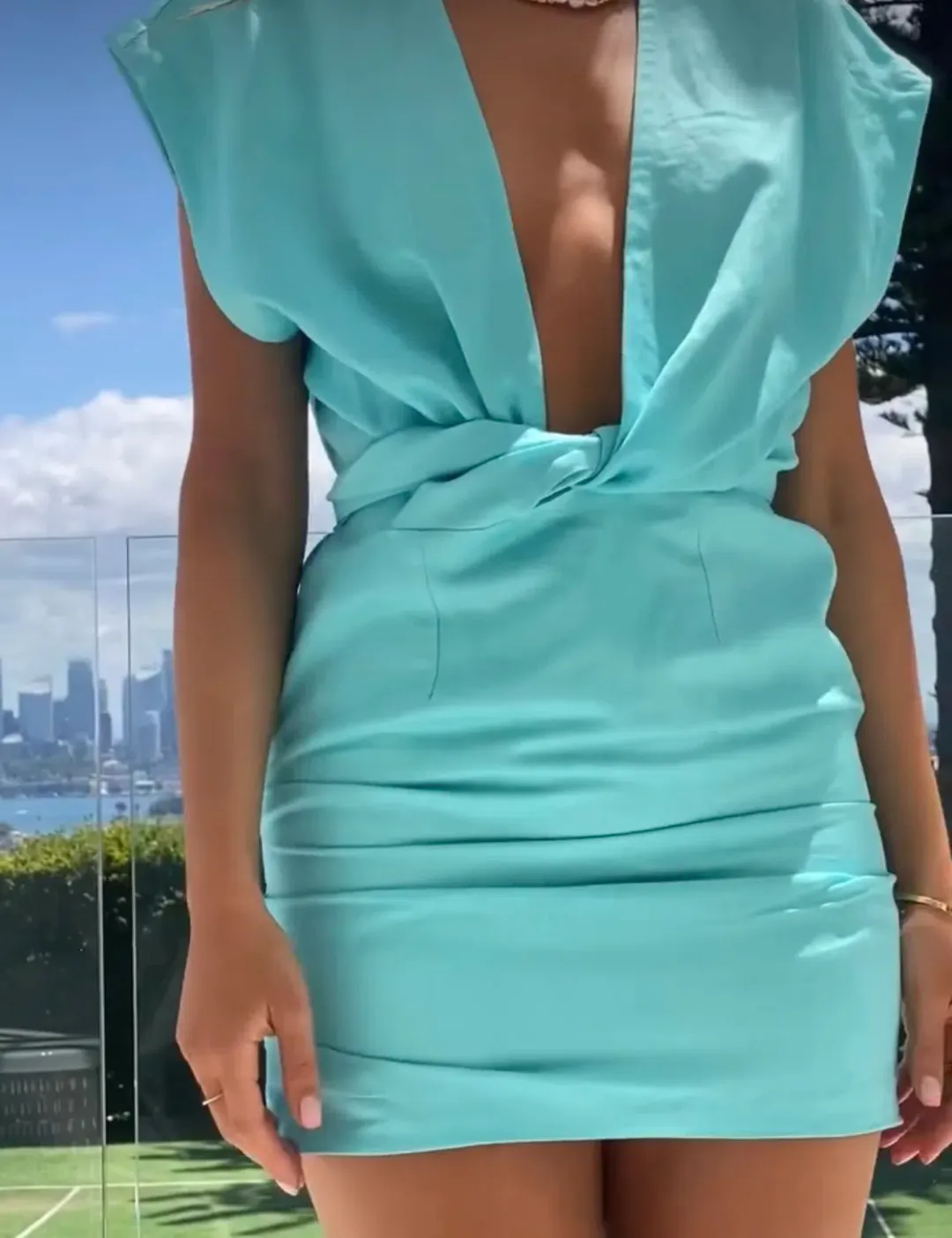 Pfeiffer Apollo Mini Dress Ice Blue Size 10 for rent on The Volte - main image