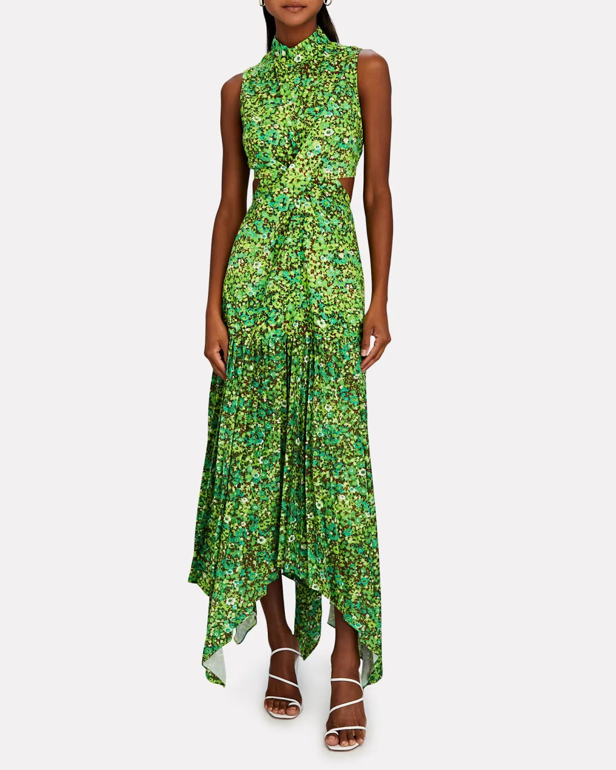 Alemais Phyllis Twist Maxi Dress Acid Green Size AU 6 - Image 1