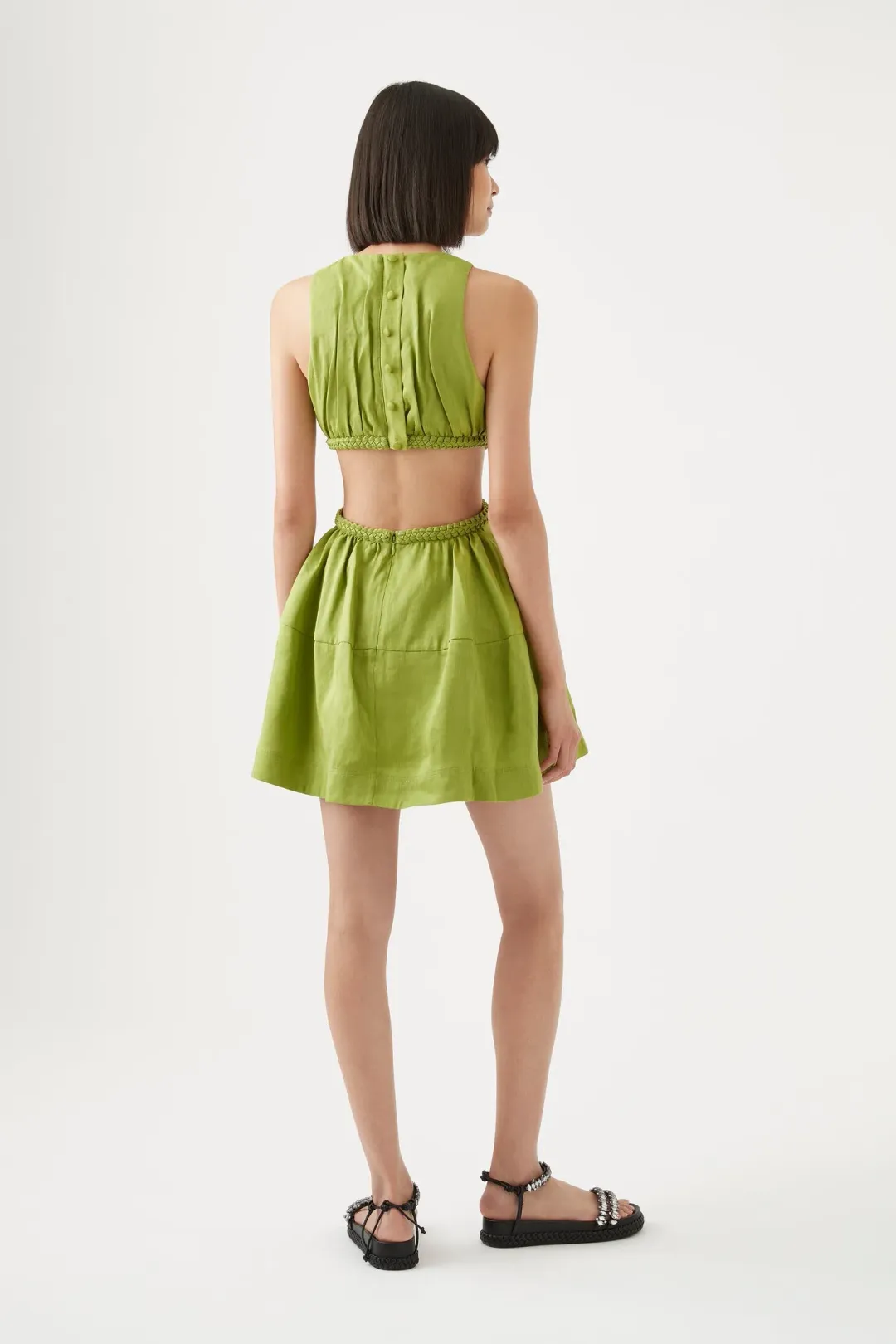 Aje Voyage Cut Out Mini Dress Verdant Green Size 8 for rent on The Volte - main image