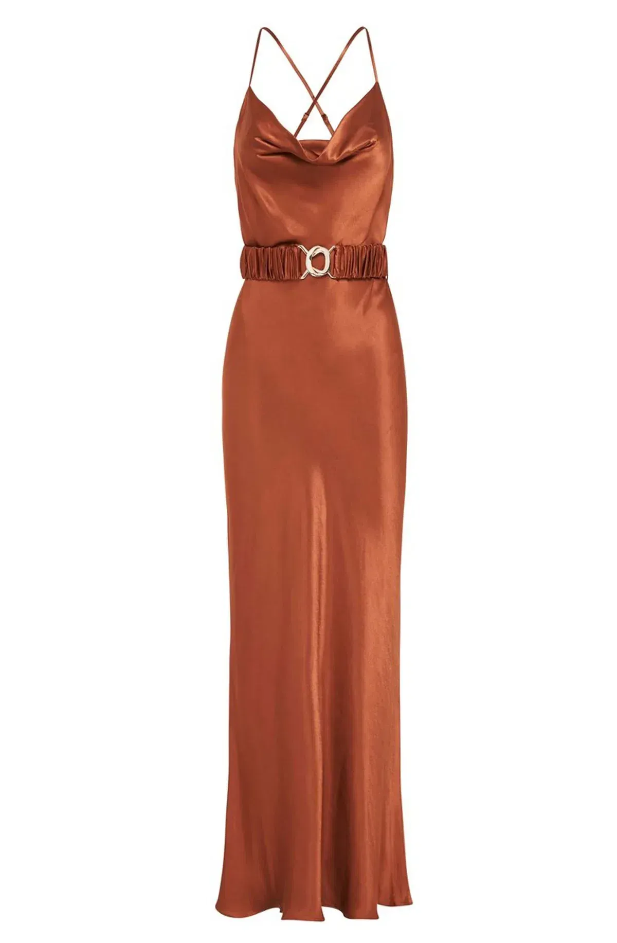 Shona Joy Gala Bias Midi Dress Orange Size 6 - Image 3