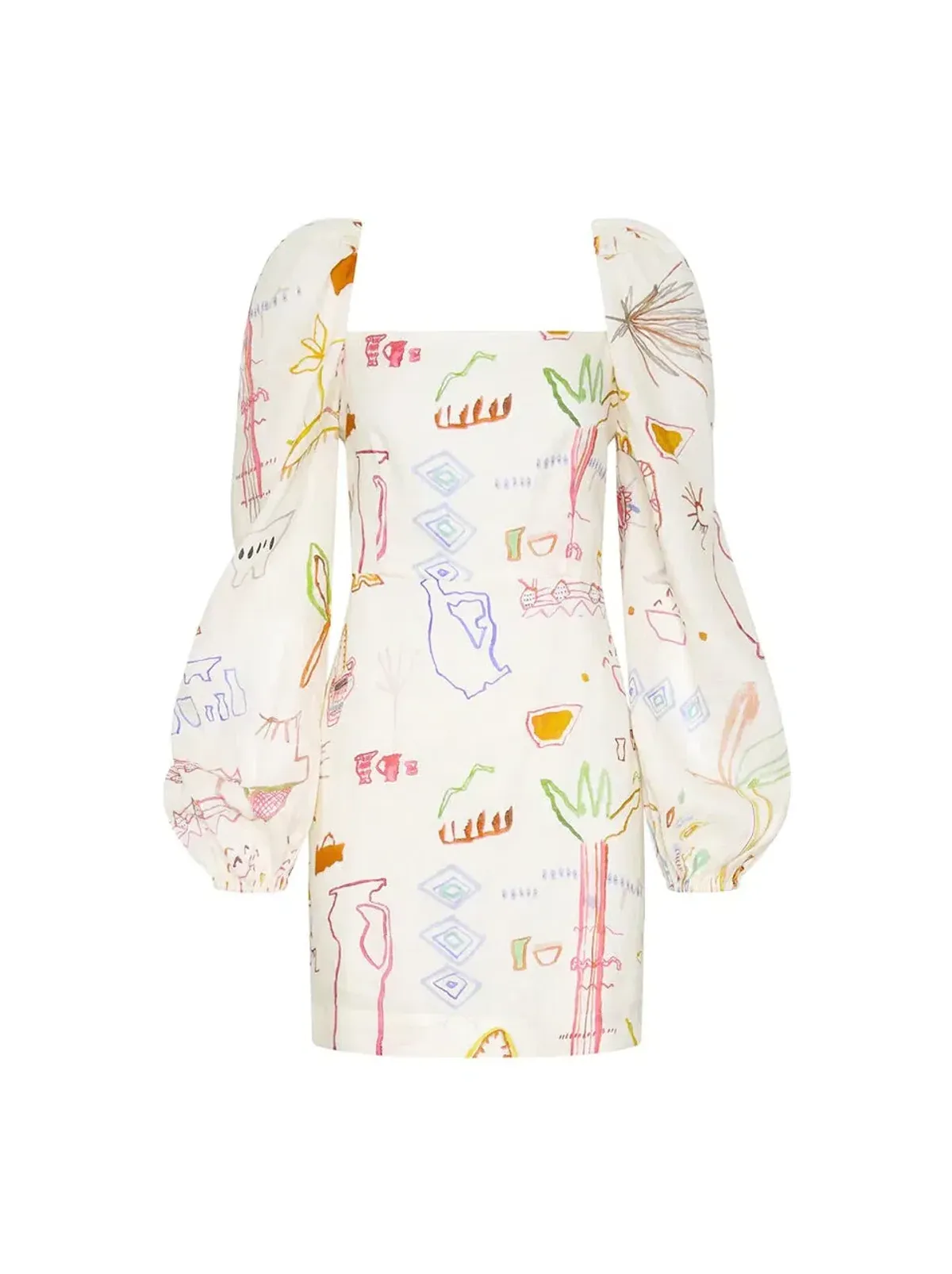 Kate Ford Willow Puff Mini Dress Multi Size 10 - Image 5