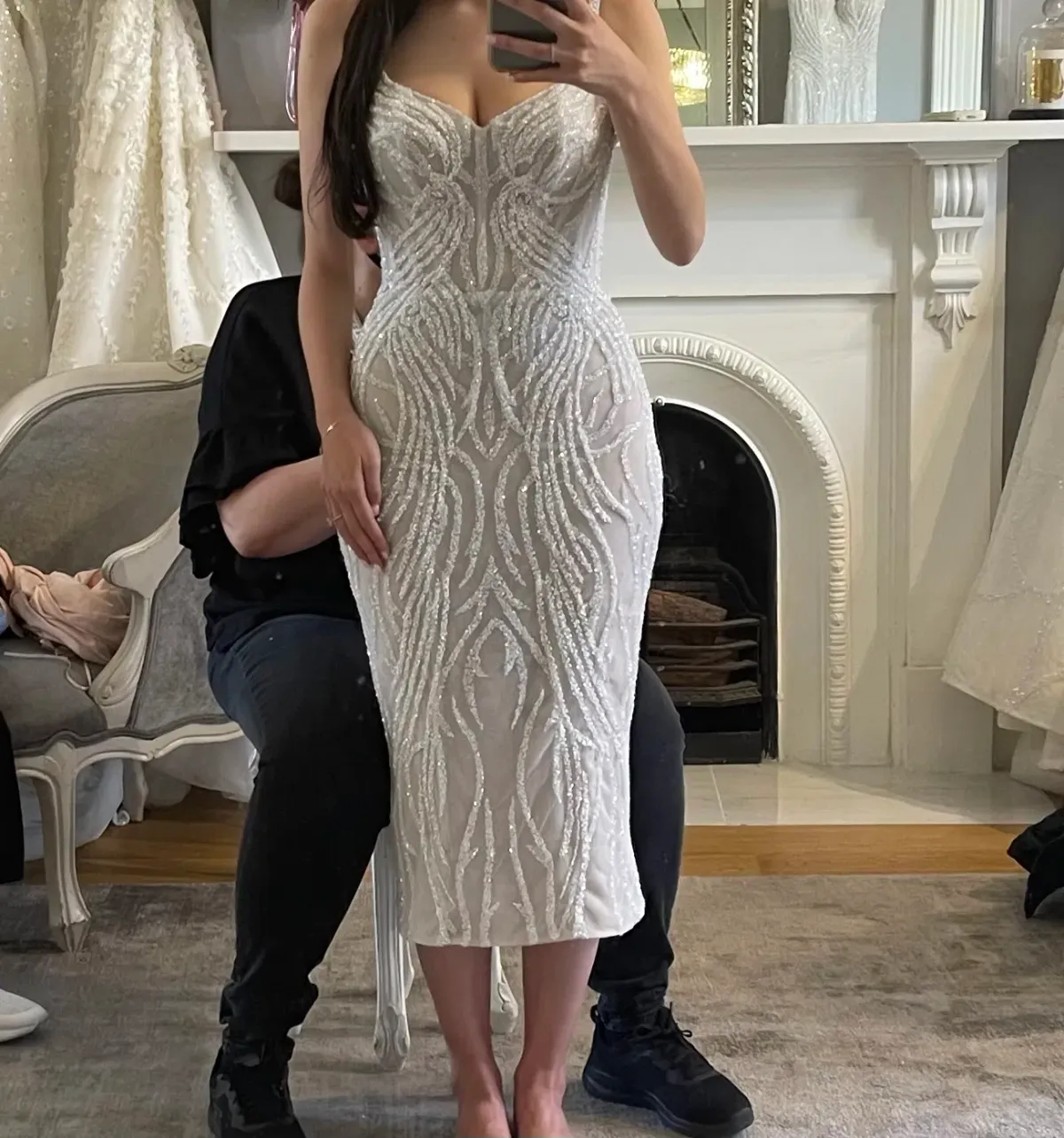 Pallas Couture Midi dress - Diorella Midi Dress Lace Size 8 - Image 3