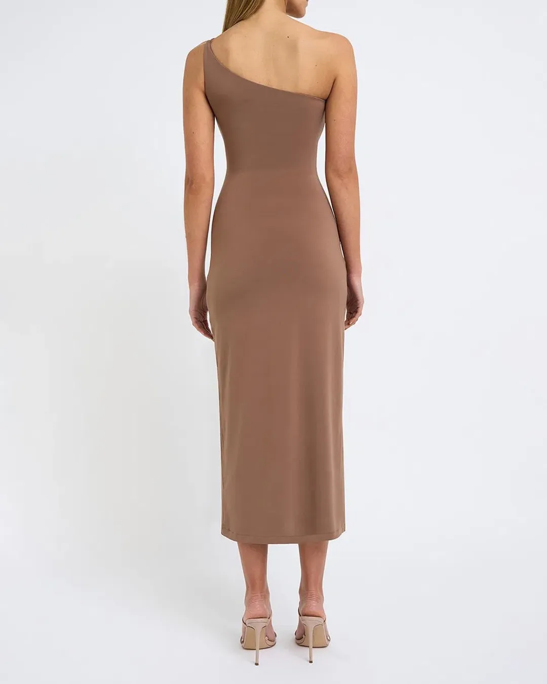 By Johnny - Siya Slice Gather Dress Brown Size AU 8 for rent on The Volte - main image