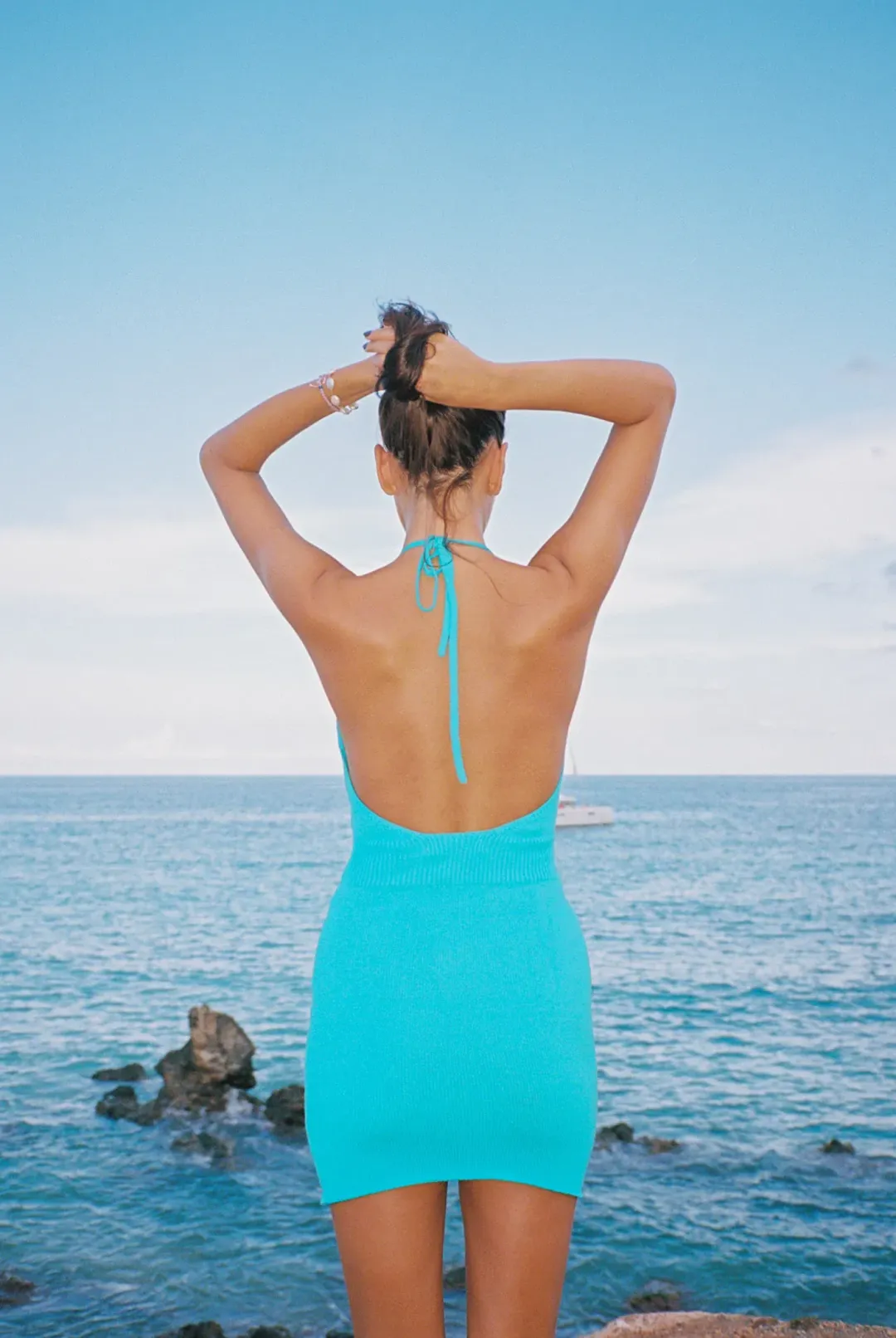 Asta Resort Fifi Mini Dress In Opal Blue Size Small / AU 8 for rent on The Volte - main image