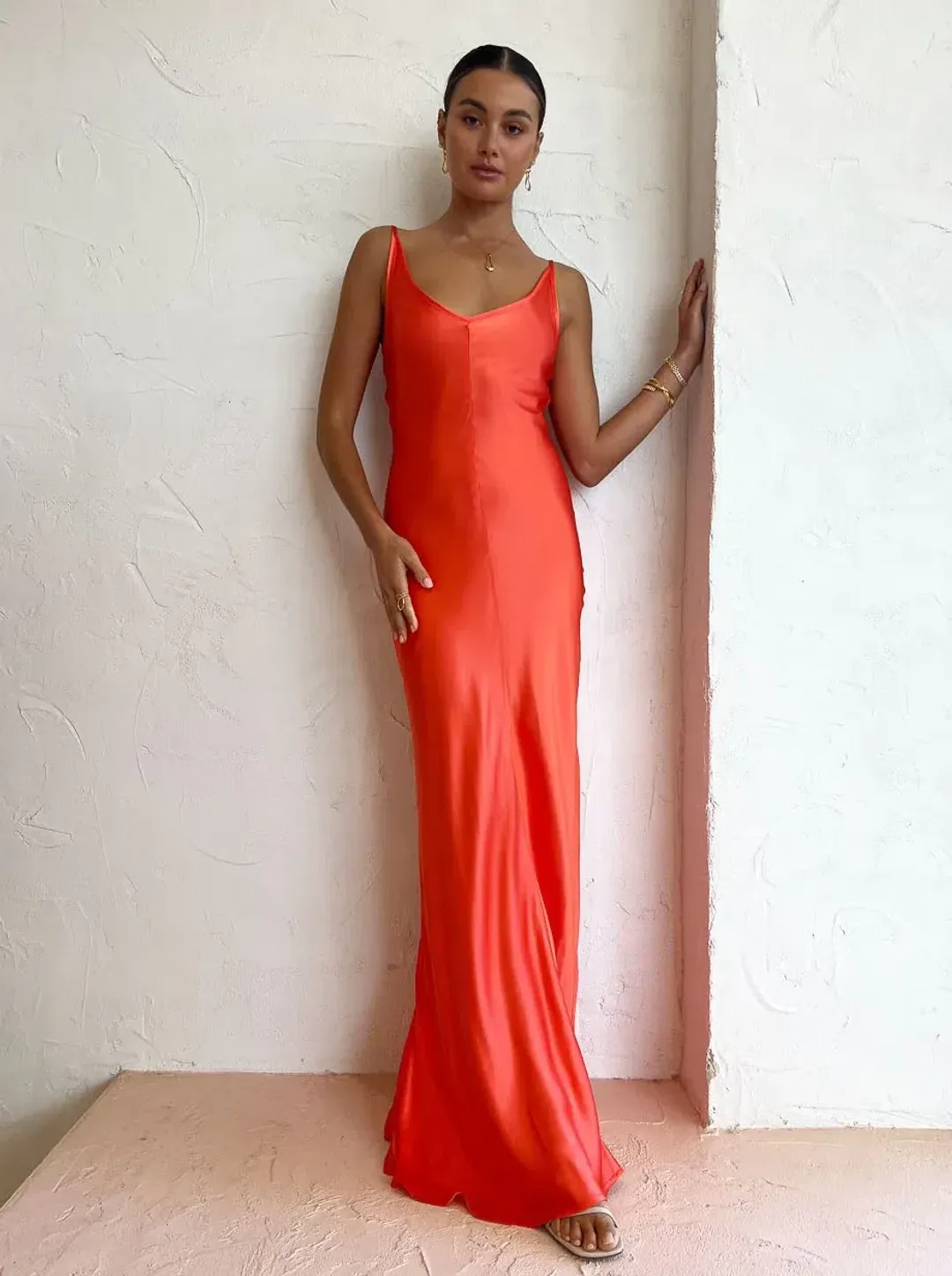 Dominique Healy Sloane Dress in Melon Size 0 / AU 6 for rent on The Volte - main image