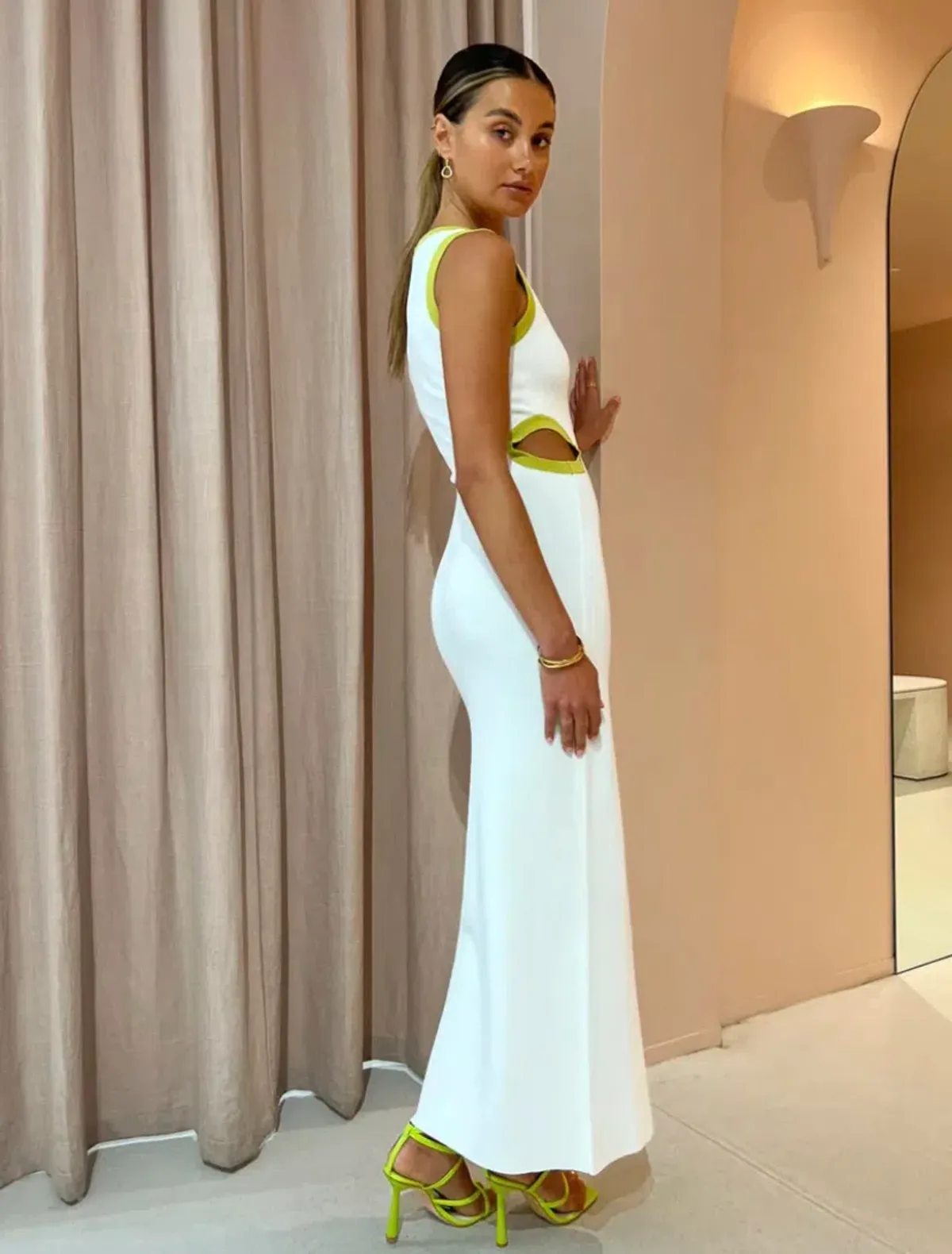 Sir The Label Evalina Cut Out Dress White Size AU 6 - Image 3