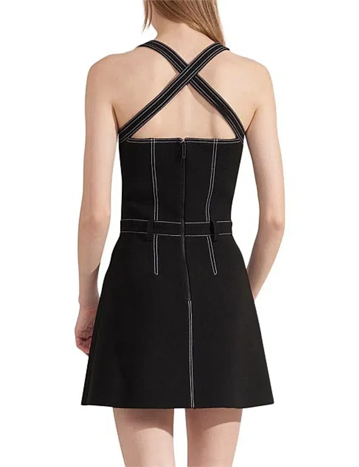 Dion Lee Stitch Tuck Mini Dress Black Size AU 10 - Image 2