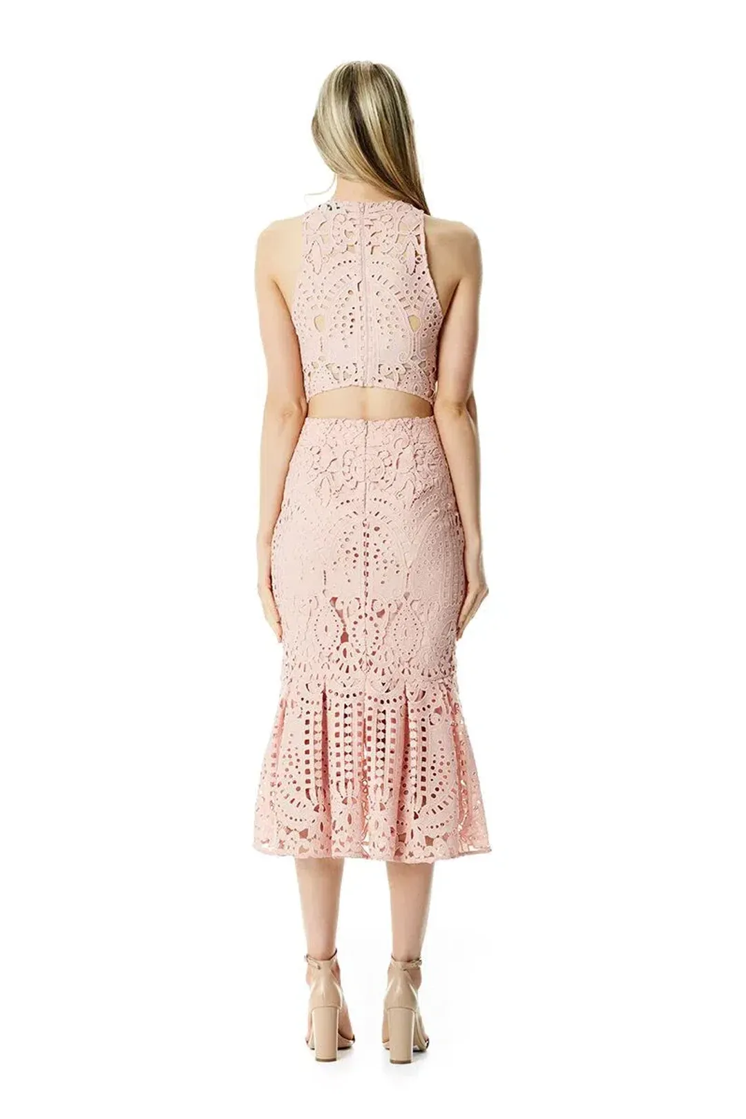 Lover Harmony Cut Out Midi Dress Pink Size 10 for rent on The Volte - main image