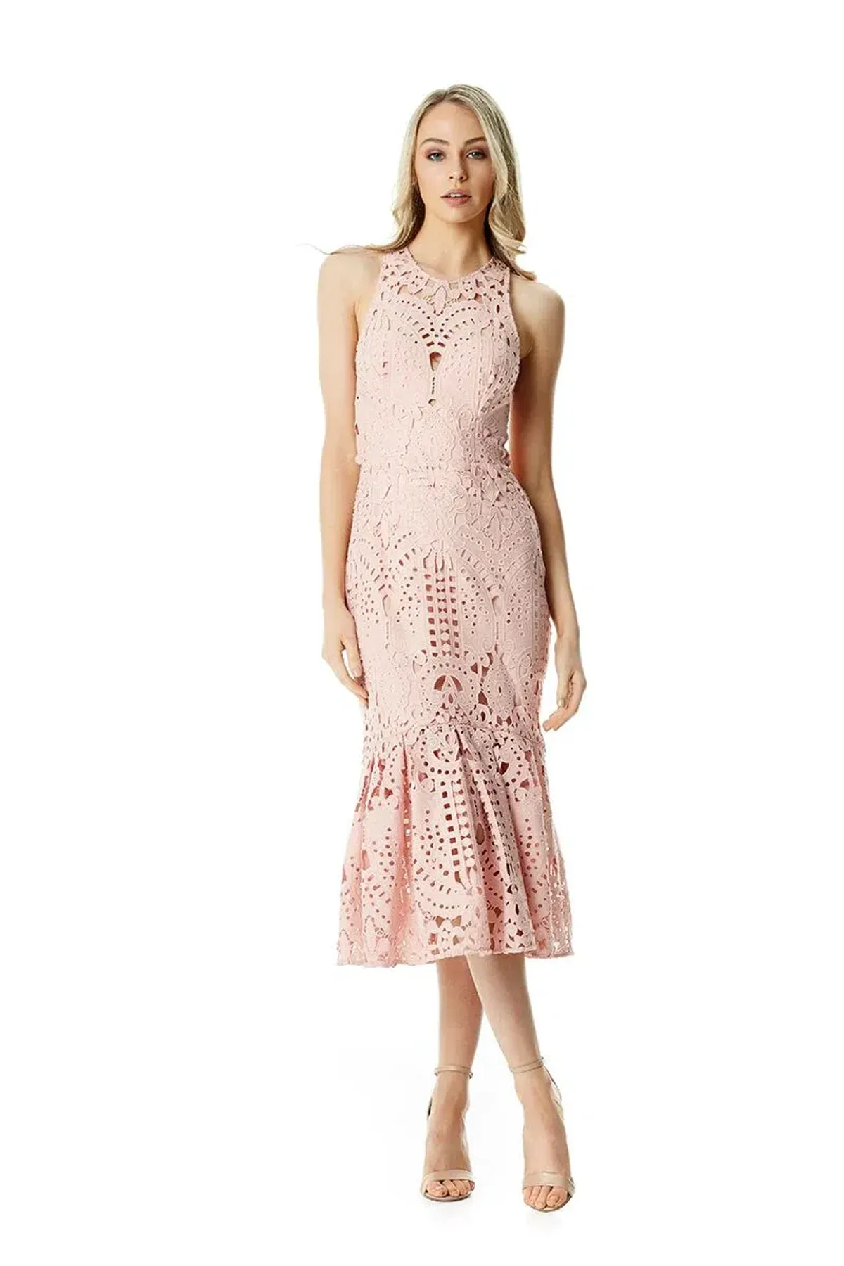 Lover Harmony Cut Out Midi Dress Pink Size 10 - Image 1