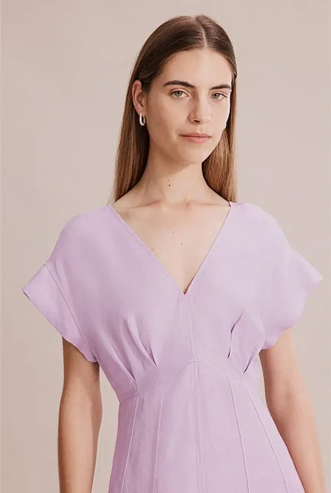 Country Road Panelled Midi Dress Lilac Size 8 for rent on The Volte - main image