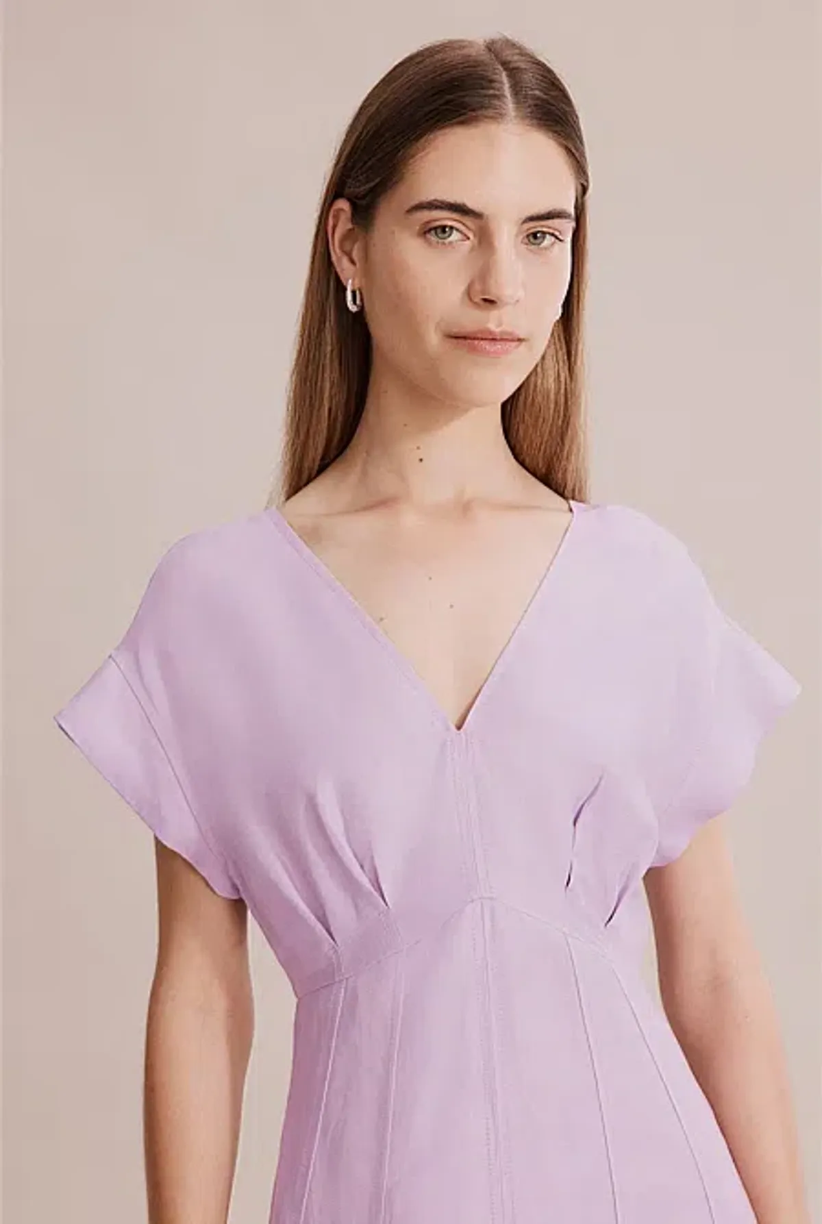 Country Road Panelled Midi Dress Lilac Size 8 - Image 4